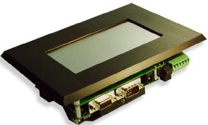 operator interface with GUI, bezel, and connectors
