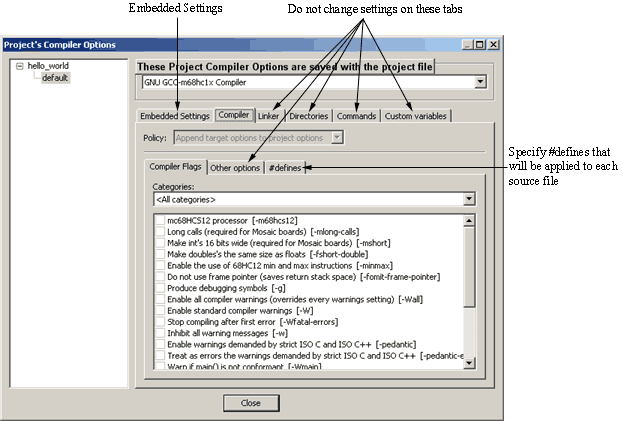 Embedded Compiler Control