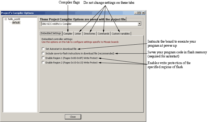 Embedded Compiler Options