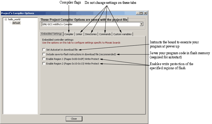 embedded_settings.png, Software Project, Bundle of Settings and References to Source Code Files and Resources, Projects Control IDE Build Process, Workspace is Collection of Software Projects