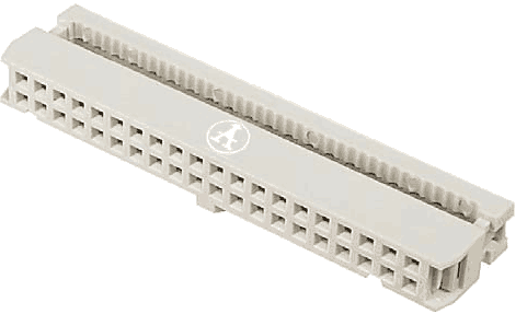 Assman IDC ribbon cable connector/socket handles 1A per connection.