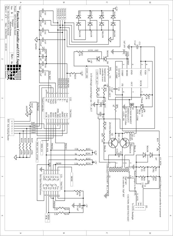 touch screen circuit cfl backlight