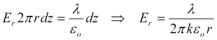 electrode-radial-electric-field.png, Cell Constant of Parallel Wire Electrodes, Solving Gauss's Law Electric Field Equations for Paraxial Two-electrode Conductivity Cell