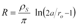 sheet-resistance.png, Cell Constant of Parallel Wire Electrodes, Solving Gauss's Law Electric Field Equations for Paraxial Two-electrode Conductivity Cell