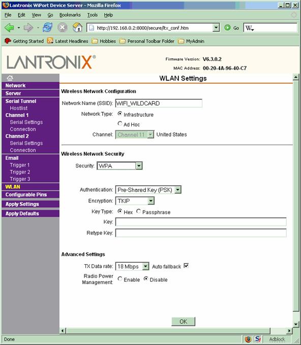 embedded wireless wpa