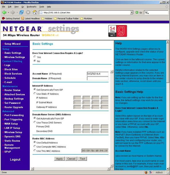 embedded internet router configuration