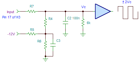 Equivalent electrical circuit of the LCVR input.