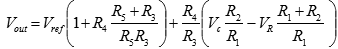 Voltage programmable regulator output voltage as a function of control voltage