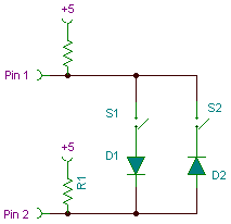 Switches drive microcontroller's digital I/O pins