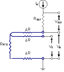 Amplifier and data acquisition circuit for 3-wire RTD measurement