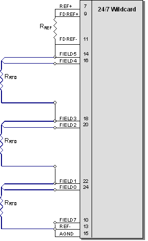 Measuring multiple 3-wire RTDs using a single reference resistor by connecting RTDs in series on a multiple input high resolution A/D converter.