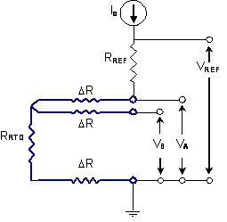 Multiple 3-wire RTD temperature measurement circuit