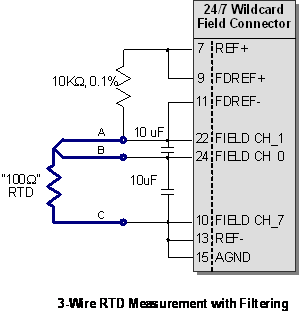 Filtering a 3-wire RTD for better noise immunity