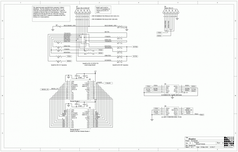 PowerDock Headers Schematic