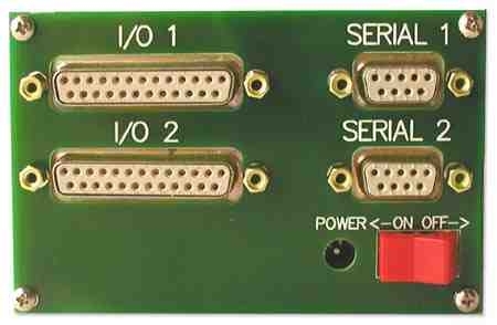 coverplate-wiki.jpg, High Efficiency 1 Amp Switching Regulator, Dual DB-25 IO Connectors, RS232 Serial Communications, Power Switch, Compact Board Mounts to Instrument Panel